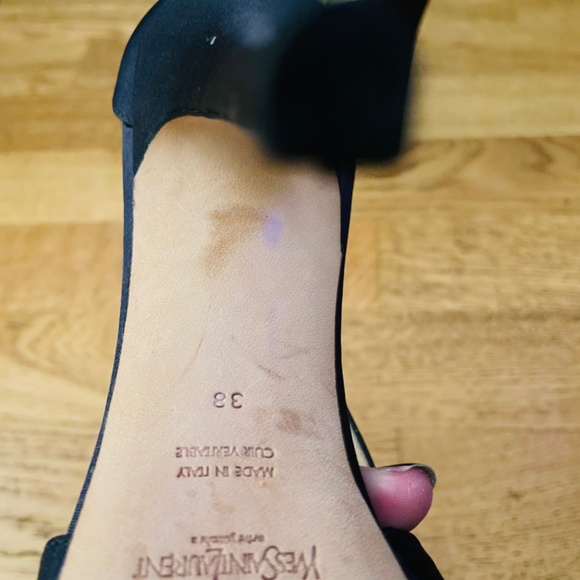 YSL navy blue cocktail sandals - Picture 3 of 4